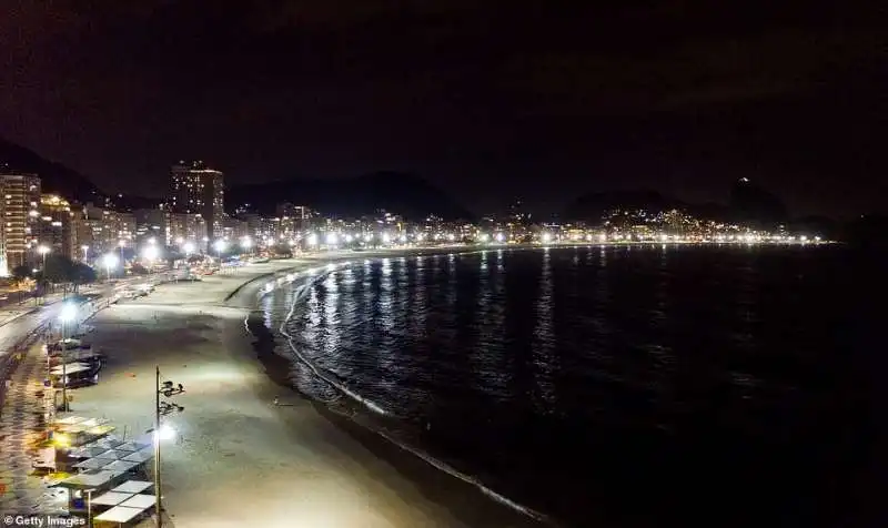 spiaggia di copacabana vuota   capodanno 2020 