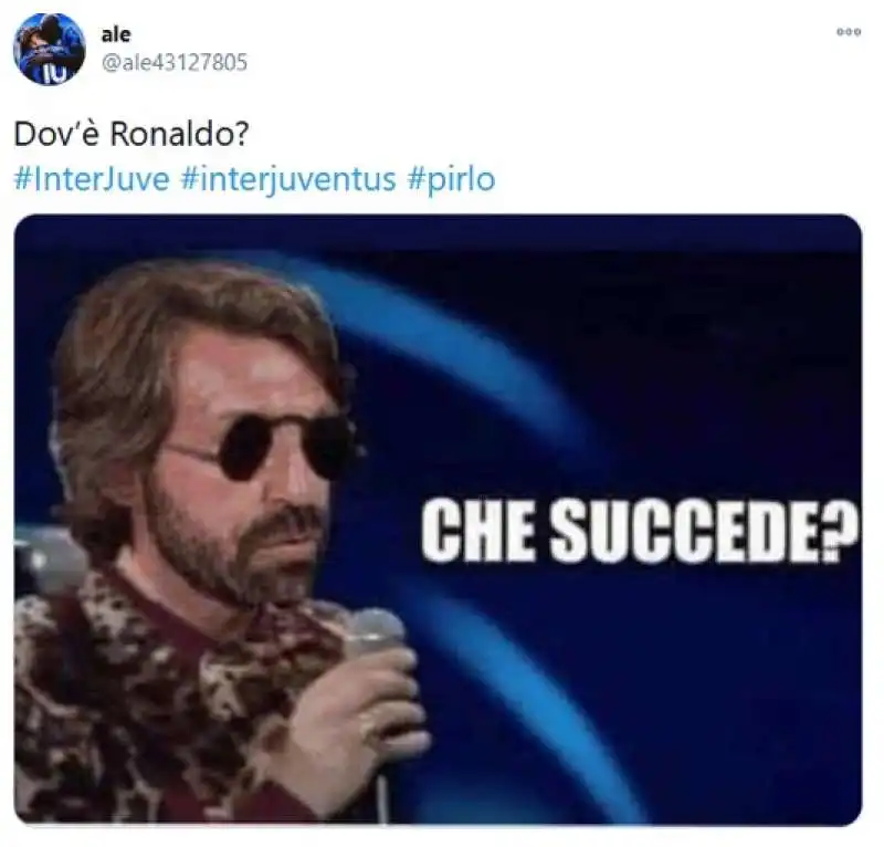 tweet sulla vittoria dell inter contro la juve   pirlo come morgan