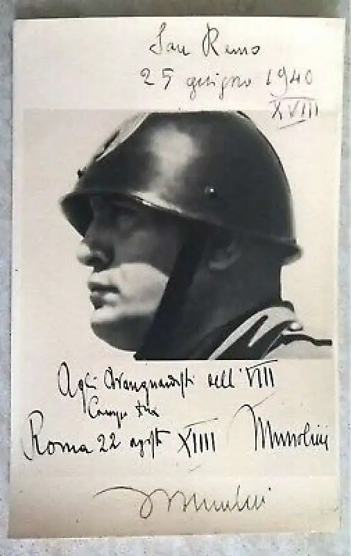 AUTOGRAFO MUSSOLINI