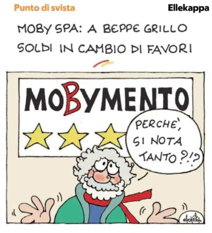 BEPPE GRILLO E MOBY - VIGNETTA ELLEKAPPA