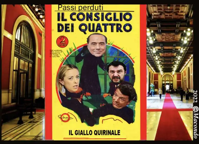 giorgia meloni silvio berlusconi matteo salvini renzi   quirinale   by macondo 