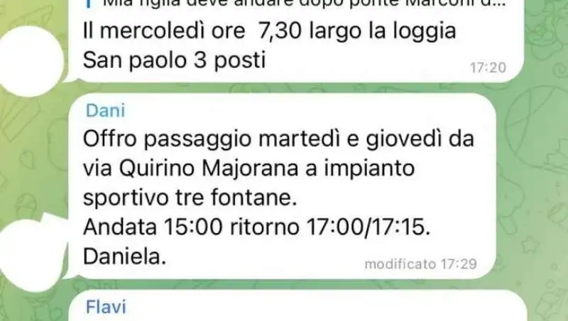 i messaggi dei no vax che offrono passaggi 1