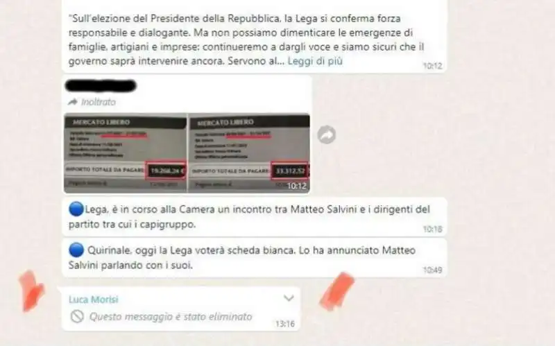 IL MESSAGGIO DI LUCA MORISI SULLA CHAT LEGHISTA