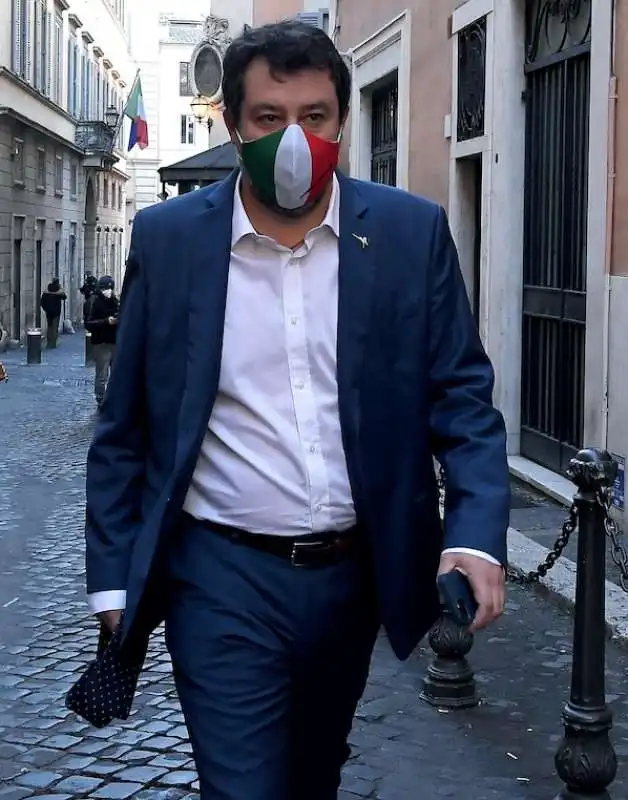 MATTEO SALVINI ARRIVA ALLA CAMERA PER L'ELEZIONE DEL PRESIDENTE DELLA REPUBBLICA