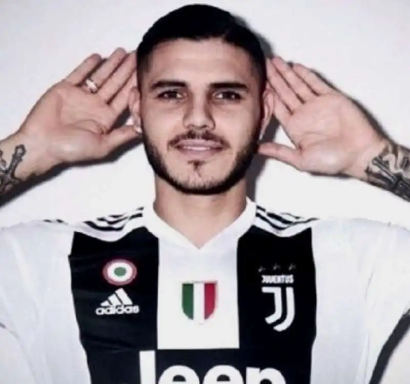 MAURO ICARDI CON LA MAGLIA DELLA JUVENTUS - FOTOMONTAGGIO