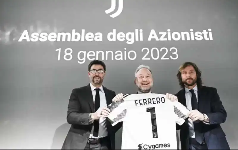 ANDREA AGNELLI GIANLUCA FERRERO PAVEL NEDVED JUVENTUS 