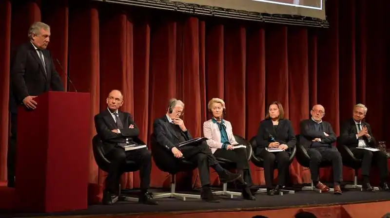 antonio tajani enrico letta romano prodi ursula von der leyen lucia annunziata paolo rumiz caludio sardo  foto di bacco