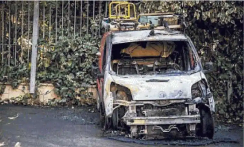 AUTO DI TIM INCENDIATA DAGLI ANARCHICI A ROMA 