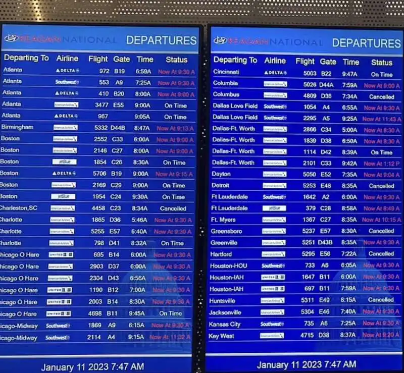 caos negli aeroporti americani dopo il guasto informatico   13