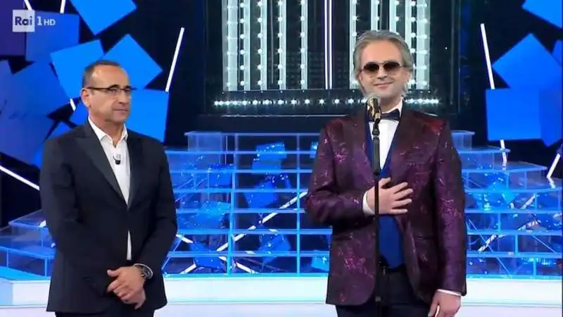 carlo conti andrea bocelli tali e quali 