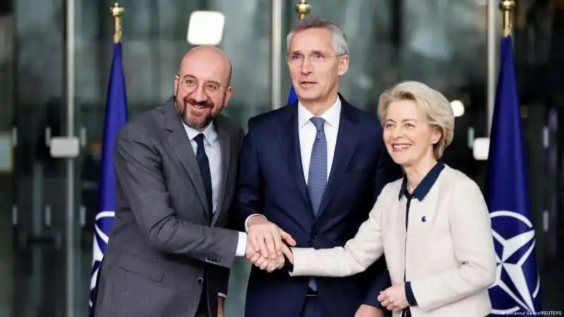 Charles Michel Jens Stoltenberg Ursula von der Leyen 