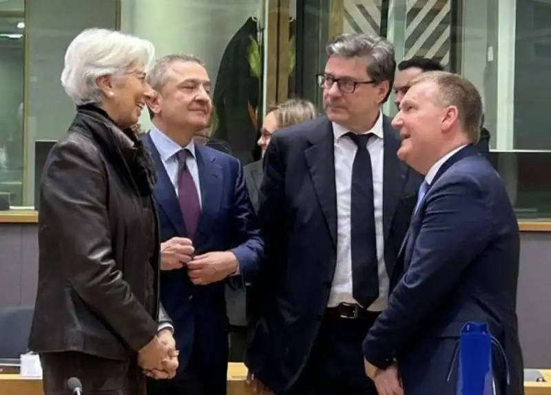 CHRISTINE LAGARDE FABIO PANETTA GIANCARLO GIORGETTI PIERRE GRAMEGNA 