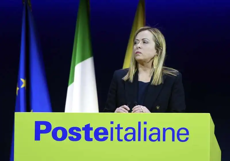 GIORGIA MELONI ALLA PRESENTAZIONE DEL PROGETTO POLIS DI POSTE ITALIANE