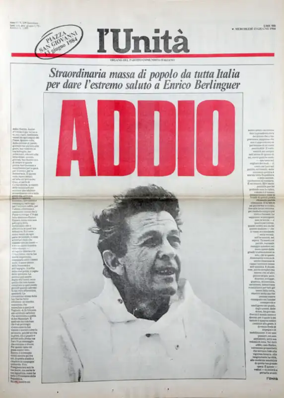 L'Unita? 13 giugno 1984, addio a Berlinguer