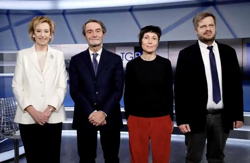 Letizia Moratti, Attilio Fontana, Mara Ghidorzi e Pierfrancesco Majorino 