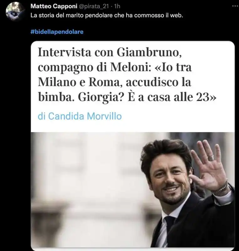 meme su andrea giambruno e la bidella pendolare