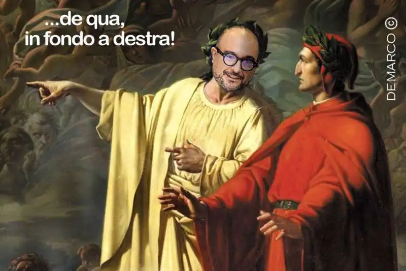 MEME SU DANTE ALIGHIERI DI DESTRA - GENNARO SANGIULIANO - BY DEMARCO

