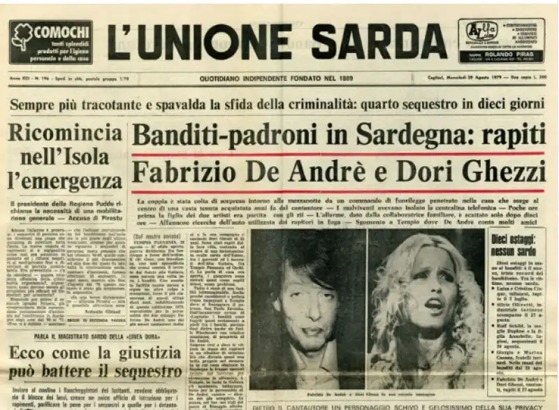 dori ghezzi fabrizio de andrè unione sarda