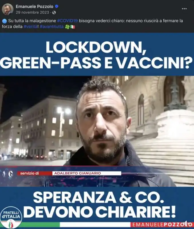 emanuele pozzolo contro lockdown e vaccini   post facebook 