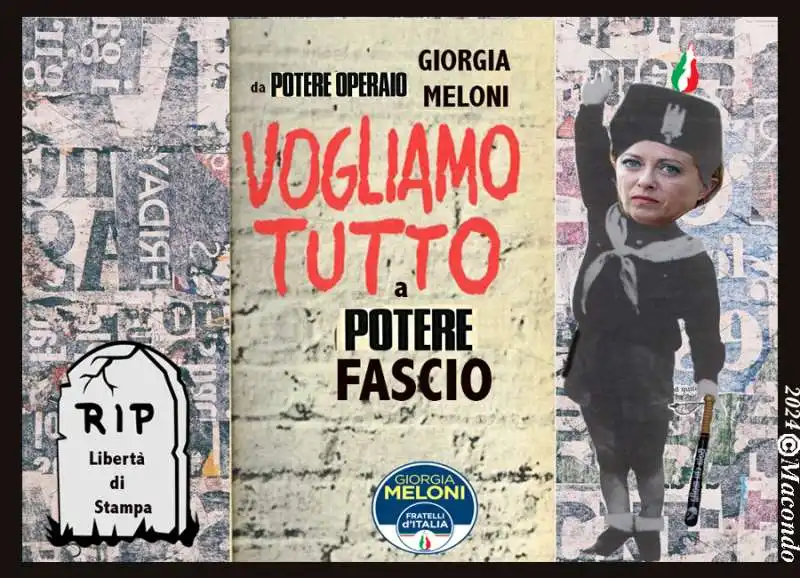 GIORGIA MELONI VIGNETTA MACONDO PROIETTI
