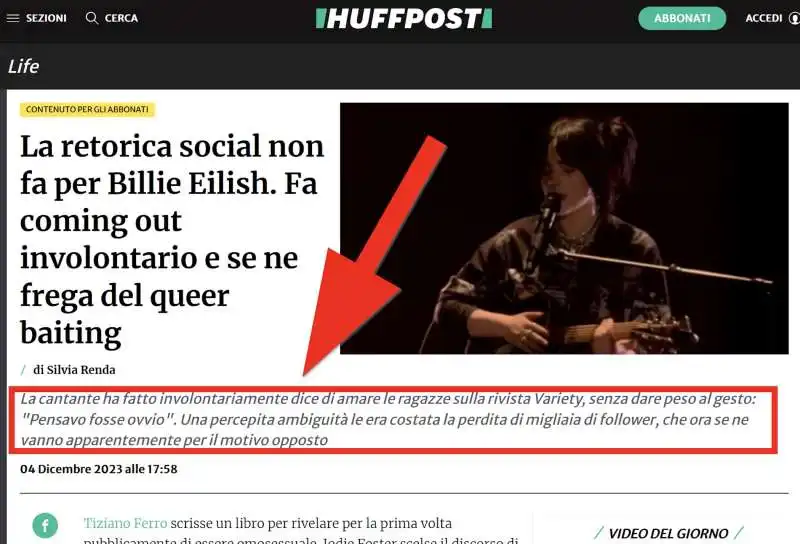 Huffpost, frase senza senso 