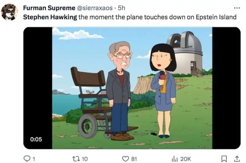 i meme su stephen hawking sull isola di jeffrey epstein 15