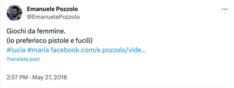 i post di emanuele pozzolo sui social 2