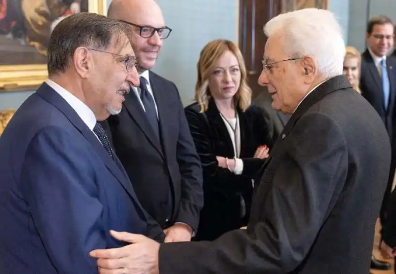 ignazio la russa   lorenzo  fontana   giorgia meloni   sergio mattarella 