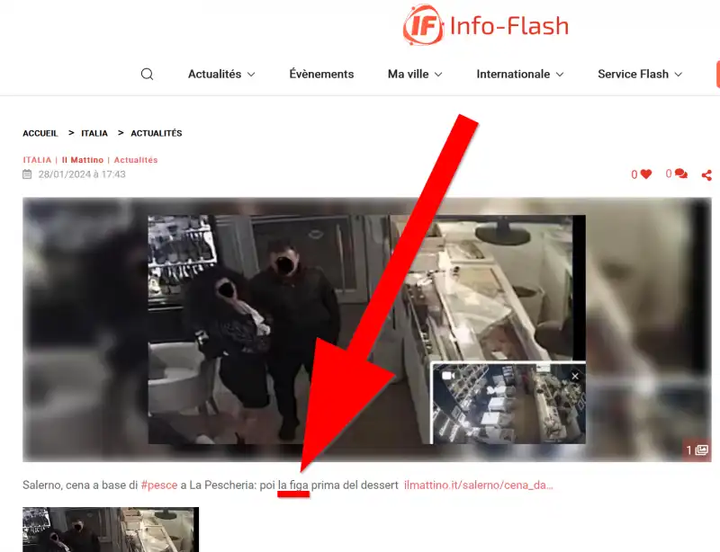 info flash, la figa prima del dessert