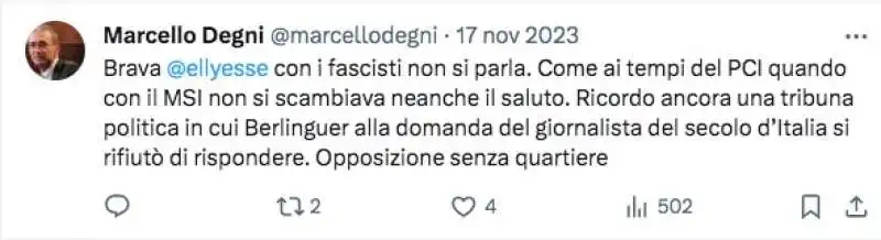 tweet di marcello degni 