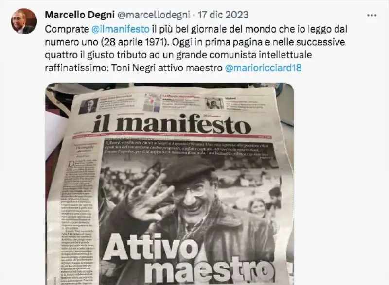 tweet di marcello degni 