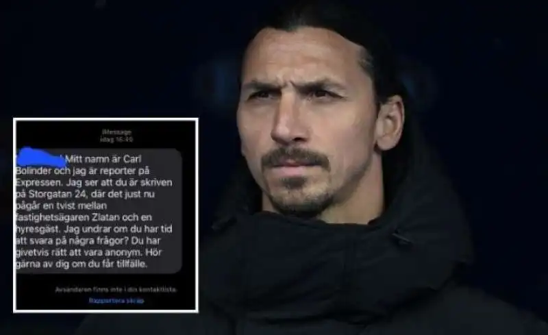 Zlatan Ibrahimovic posta il messaggio ricevuto per errore da un giornalista