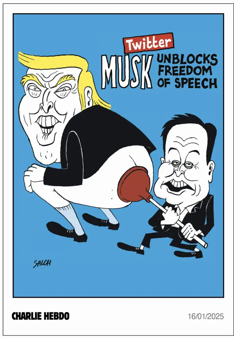 donald trump e elon musk   vignetta by charlie hebdo 