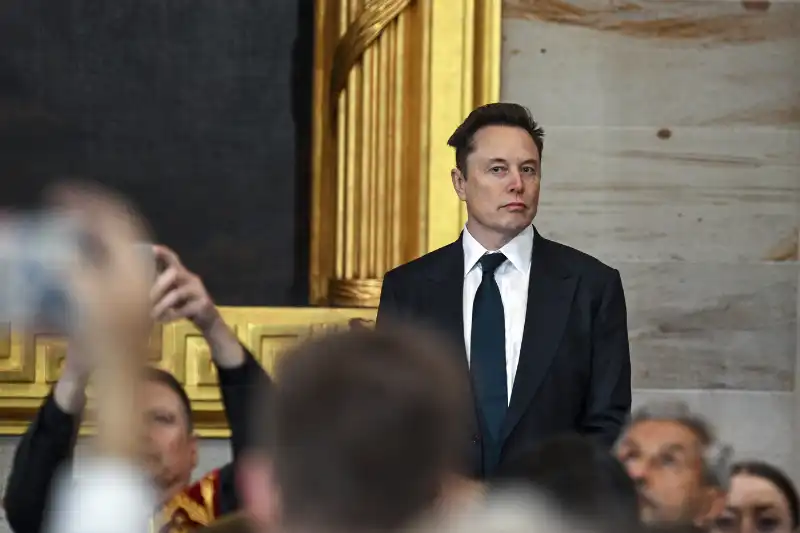 elon musk alla rotonda del campidoglio per il giuramento di trump    foto lapresse 