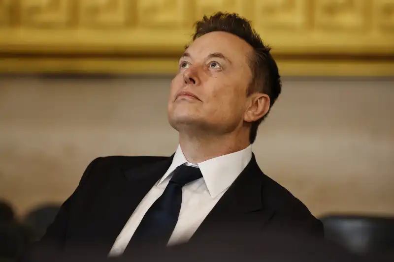   elon musk alla rotonda del campidoglio per il giuramento di trump     foto lapresse 