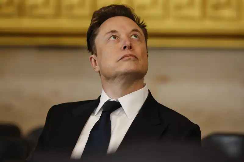 elon musk alla rotonda del campidoglio per il giuramento di trump      foto lapresse 