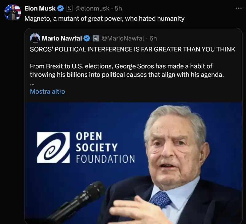 ELON MUSK CONTRO GEORGE SOROS