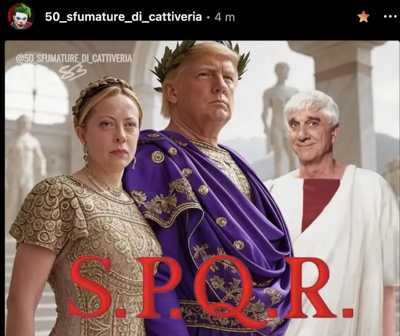 GIORGIA MELONI E DONALD TRUMP IN VERSIONE SPQR (IL FILM DI VANZINA) - MEME BY 50 SFUMATURE DI CATTIVERIA 