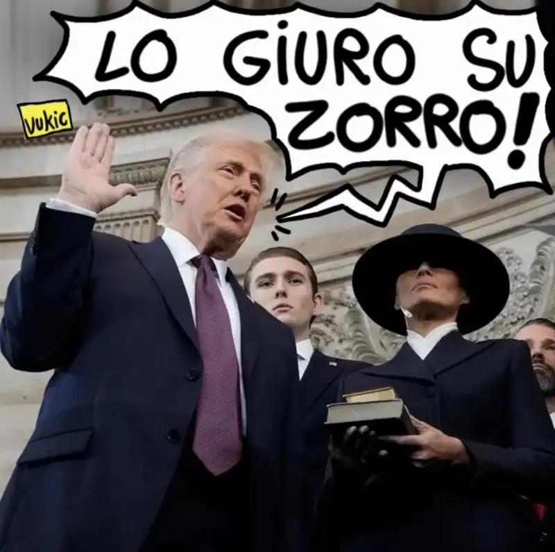 IL GIURAMENTO DI DONALD TRUMP NELLE MANI DI ZORRO - MEME BY VUKIC