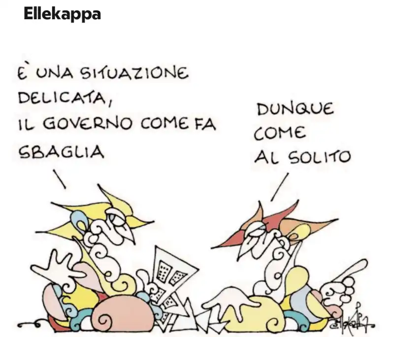 il governo come fa sbaglia  - vignetta by ellekappa