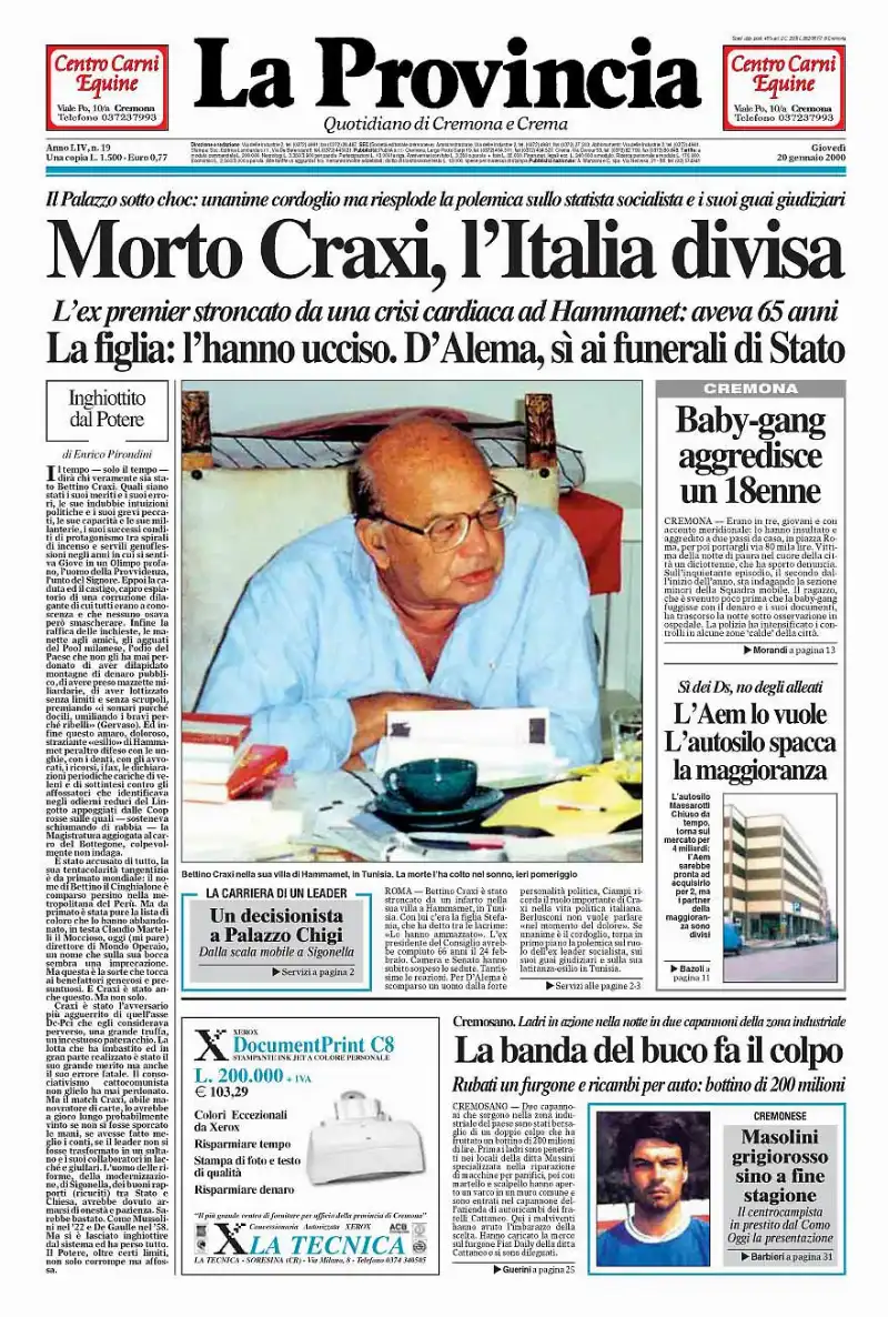 morto craxi la provincia