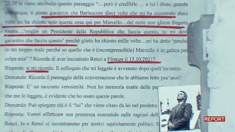 SERVIZIO DI REPORT SU BERLUSCONI E DELLUTRI 