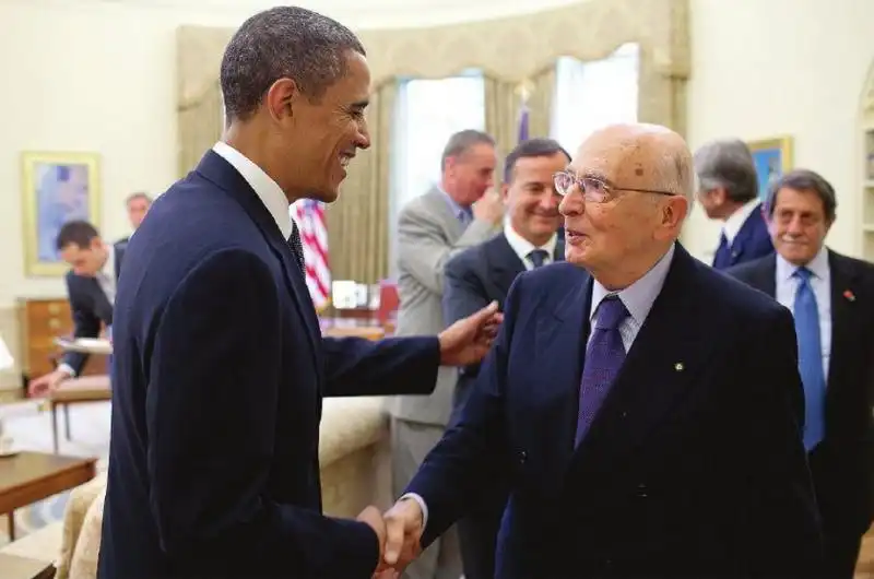 BARACK OBAMA E GIORGIO NAPOLITANO ALLA CASA BIANCA 