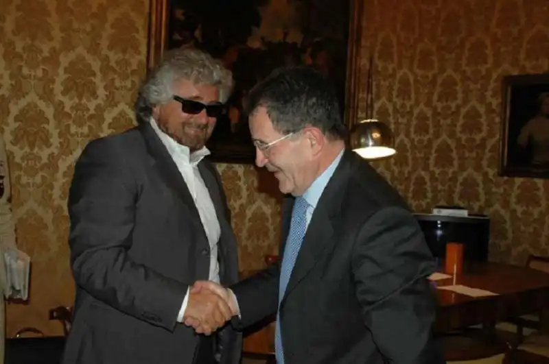 BEPPE GRILLO E ROMANO PRODI 