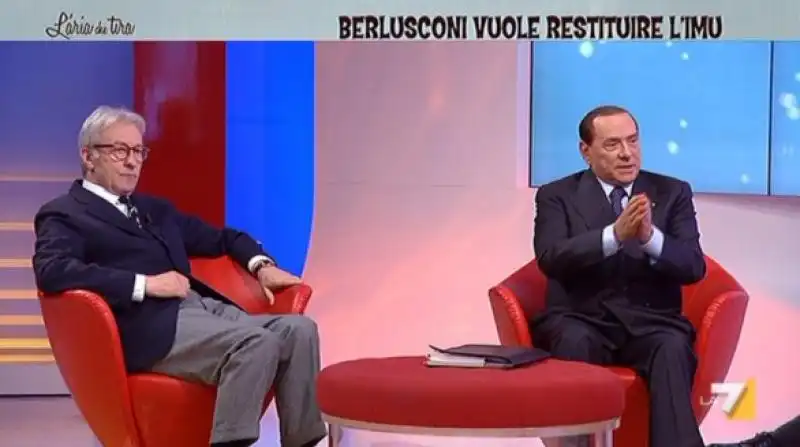 BERLUSCONI E FELTRI A L ARIA CHE TIRA DI MYRTA MERLINO 