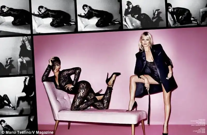 RIHANNA E KATE MOSS FOTOGRAFATE DA MARIO TESTINO SU V MAGAZINE 