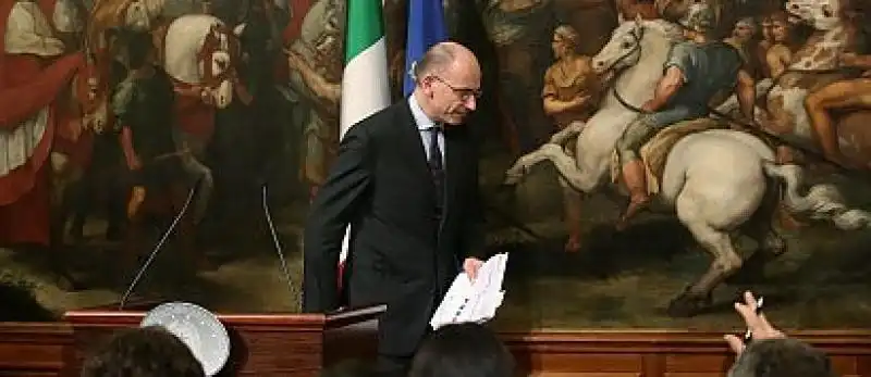 ENRICO LETTA CONFERENZA STAMPA A PALAZZO CHIGI 