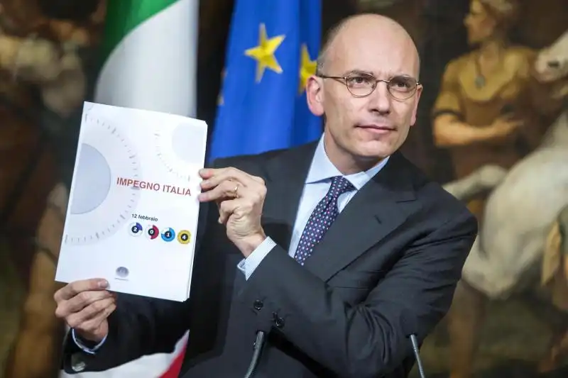 ENRICO LETTA CONFERENZA STAMPA A PALAZZO CHIGI 