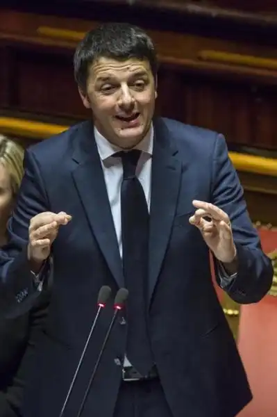 FIDUCIA AL GOVERNO RENZI IN SENATO FOTO LAPRESSE 