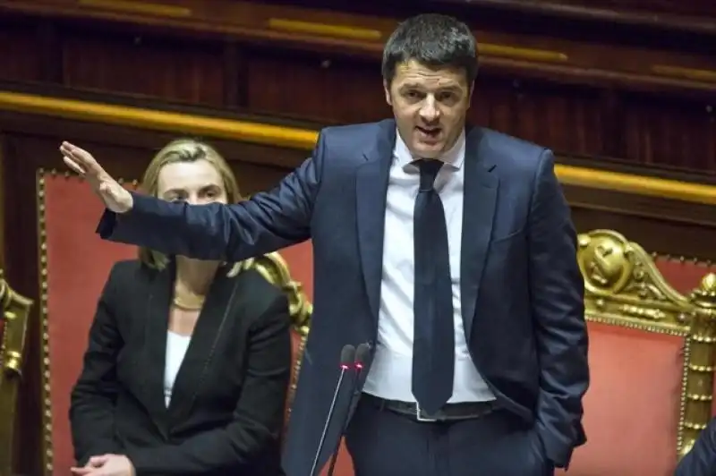 FIDUCIA AL GOVERNO RENZI IN SENATO FOTO LAPRESSE 